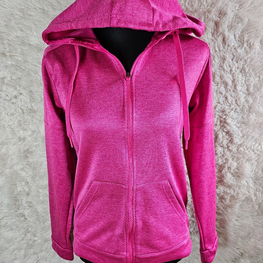 Adidas Women's Pink Long Sleeve Gym Training Run Full Zip Hoodie Jacket Size S